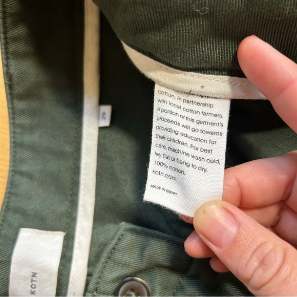 KOTN Army Green Straight Leg Utility Pant Back Flap Pockets Durable - Picture 6 of 11